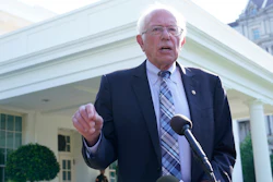 Sen. Bernie Sanders, I-Vt., talks to reporters outside the West Wing of the White House in Washington, Monday, July 12, 2021, following his meeting with President Joe Biden.