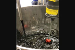 In the photo, additive is blended into heavy crude oil in this step of the SwRI-developed “EZ Flow” to treat heavy crude oils.