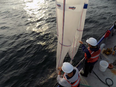 Researchers deploy plankton sampling nets in Lake Michigan.