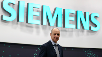 Siemens CEO Roland Busch prior to the virtual annual shareholders meeting in Munich, Feb. 3, 2021.