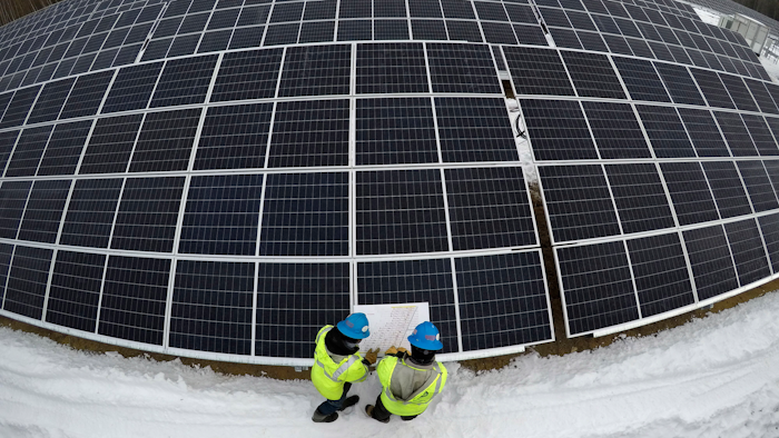 Energy storage can make facilities like this solar farm in Oxford, Maine, more profitable by letting them store power for cloudy days.