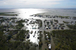 Homes are flooded in the aftermath of Hurricane Ida on Aug. 30 in Lafitte, LA.
