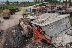 Machinery sits at the Etheuss vetiver oil factory after it was made inoperable by the 7.2 magnitude earthquake in Les Cayes, Haiti, Thursday, Aug. 19, 2021. Many of the factories that contributed to the multimillion-dollar industry responsible for more than half the world's vetiver oil used in fine perfumes, cosmetics, soaps and aromatherapy, are now inoperable.
