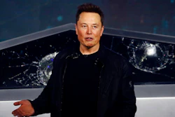 Tesla CEO Elon Musk introduces the Cybertruck at Tesla's design studio in Hawthorne, Calif., Nov. 21, 2019.