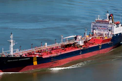 In this June 14, 2012 photo, the ship that would later become the Asphalt Princess sails through Quebec City, Canada. The hijackers who captured the Asphalt Princess off the coast of the United Arab Emirates in the Gulf of Oman departed the targeted ship on Wednesday, Aug. 4, 2021, the British navy reported, as recorded radio traffic appeared to reveal a crew member onboard saying Iranian gunmen had stormed the asphalt tanker.