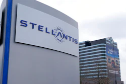 Stellantis sign outside the Chrysler Technology Center, Auburn Hills, Mich., Jan. 19, 2021.