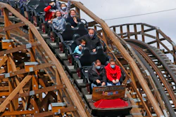 Roller coaster at Lagoon Amusement Park in Farmington, Utah, May 23, 2020.
