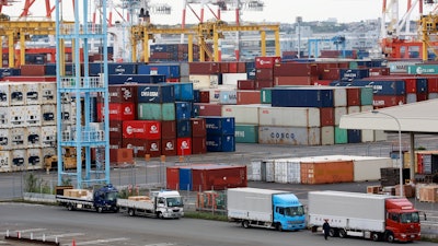 Containers placed at a port in Yokohama, Japan, Sept. 7, 2021.