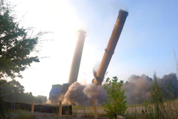 Implosion of the idled Colbert Fossil Plant, Tuscumbia, Ala., Aug. 25, 2021.