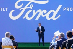 Tennessee Gov. Bill Lee speaks during a presentation on the planned factory to build electric F-Series trucks and vehicle batteries, Memphis, Sept. 28, 2021.