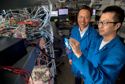 Nosang Vincent Myung (left) with Ph.D. student Bingxin Yang.