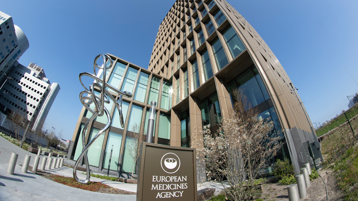 This file Tuesday, April 20, 2021 file photo shows an exterior view of the European Medicines Agency, EMA, in Amsterdam, Netherlands. The European Medicines Agency said on Tuesday, Oct. 4 the booster doses “may be considered at least 6 months after the second dose for people aged 18 years and older.”