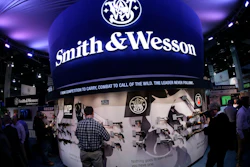 Smith & Wesson display at the Shooting Hunting and Outdoor Trade Show, Las Vegas, Jan. 14, 2014.