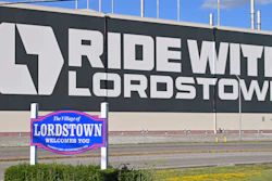 In this June 22, 2021, file photo, a mural is displayed on the wall outside the Lordstown Motors plant in Lordstown, Ohio. Foxconn Technology Group, the world’s largest electronics maker, has a deal to buy a huge auto assembly plant in Ohio from startup electric truck maker Lordstown Motors, the companies announced Thursday, Sept. 30.