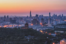 Skyline of Nanjing, China.