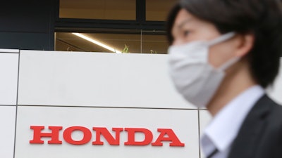 Honda logo in Tokyo, Oct. 19, 2021.
