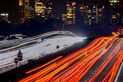 Cars and trucks move on a highway toward Frankfurt, Germany, Nov. 5, 2021.