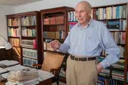 Manfred Steiner at his home office in East Providence, R.I., Nov. 10, 2021.