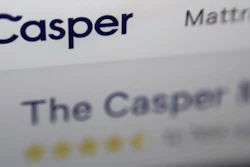 This Aug. 8, 2018, file photo shows the Casper logo on the company's website, on a computer screen in New York. Casper Sleep is being taken private in a deal with Durational Capital Management that sent the mattress maker’s stock soaring more than 94% before the market open on Monday, Nov. 15, 2021.