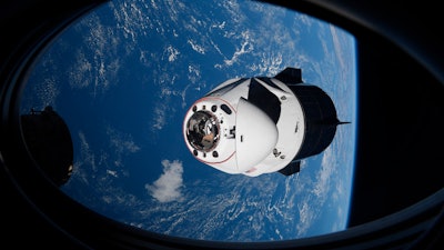 SpaceX Crew Dragon capsule approaching the International Space Station, April 24, 2021.