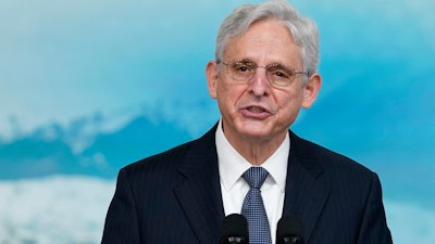 Attorney General Merrick Garland speaks during a Tribal Nations Summit during Native American Heritage Month, in the South Court Auditorium on the White House campus, Nov. 15, 2021, in Washington. The Justice Department filed a lawsuit on Tuesday, Nov. 23, seeking to block a major U.S. sugar manufacturer from acquiring its rival, arguing that allowing the deal would harm competition and consumers.