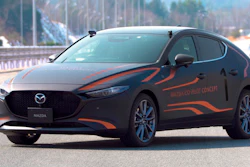 This photo provided by Mazda Motor Corp., shows the Mazda Co-Pilot Concept car in Miyoshi, Hiroshima prefecture, western Japan, on Sept. 30, 2021. Cars already know how to park themselves, warn drowsy drivers, steer back into the right lanes and propose map routes to destinations.
