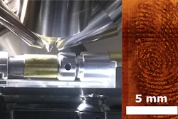 Bullet casing and fingerprint image.