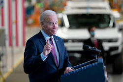 President Joe Biden speaks during a visit to the General Motors Factory ZERO electric vehicle assembly plant, Wednesday, Nov. 17, 2021, in Detroit.