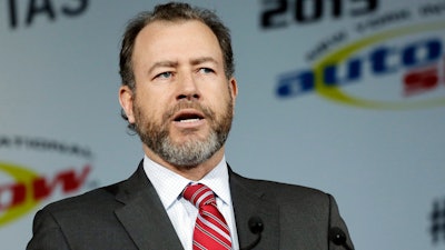 General Motors President Dan Ammann speaks at the New York International Auto Show, April 1, 2015.