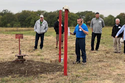 NioCorp Chief Operating Officer Scott Honan tells a group of investors during a tour of the site on Oct. 6, 2021, about the plans for a proposed mine near Elk Creek in southeast Nebraska. The company hopes to build the mine to extract several critical minerals, if it can raise $1 billion.
