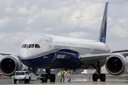 A Boeing 787-10 Dreamliner at the company's facility in South Carolina, March 31, 2017.