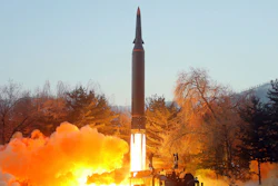 Photo provided by the North Korean government shows what it says a test launch of a hypersonic missile, Jan. 5, 2022.