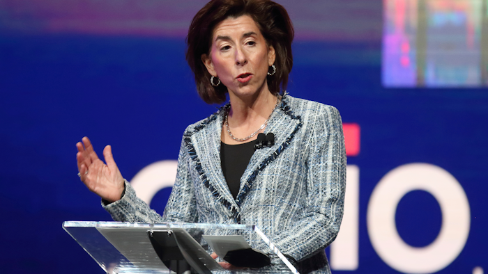 U.S. Commerce Secretary Gina Raimondo speaks at an Intel factory announcement, Newark, Ohio, Jan. 21, 2022.