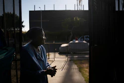 Q.C. Kelker, 83, at her home across the street from the Jefferson oil drill site, Los Angeles, June 24, 2021.
