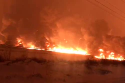 The state-run Anadolu Agency reported that the blast late Tuesday in Kahramanmaras province caused a huge fire that forced authorities to also shut down a highway. No one was hurt in the explosion.