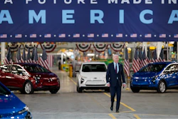 President Joe Biden arrives to speak during a visit to the General Motors Factory ZERO electric vehicle assembly plant, Wednesday, Nov. 17, 2021, in Detroit. Some Tesla fans and Elon Musk have picked an online fight with Biden over the company being left out as Biden touts EVs as a solution to climate change. “For reasons unknown,' Musk tweeted Sunday, Jan. 30, 2022, referring to the president, “@potus is unable to say the word ‘Tesla.'”