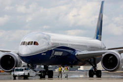 In this Friday, March 31, 2017, file photo, Boeing employees walk the new Boeing 787-10 Dreamliner down towards the delivery ramp area at the company's facility in South Carolina after conducting its first test flight at Charleston International Airport in North Charleston, S.C. Federal safety officials aren't ready to give back authority for approving new planes to Boeing when it comes to the large 787 jet, which Boeing calls the Dreamliner, Tuesday, Feb. 15, 2022. The plane has been plagued by production flaws for more than a year.