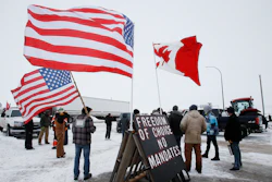 The blockade was set up to rally against provincial and federal COVID-19 vaccine mandates and in support of Ottawa protestors.
