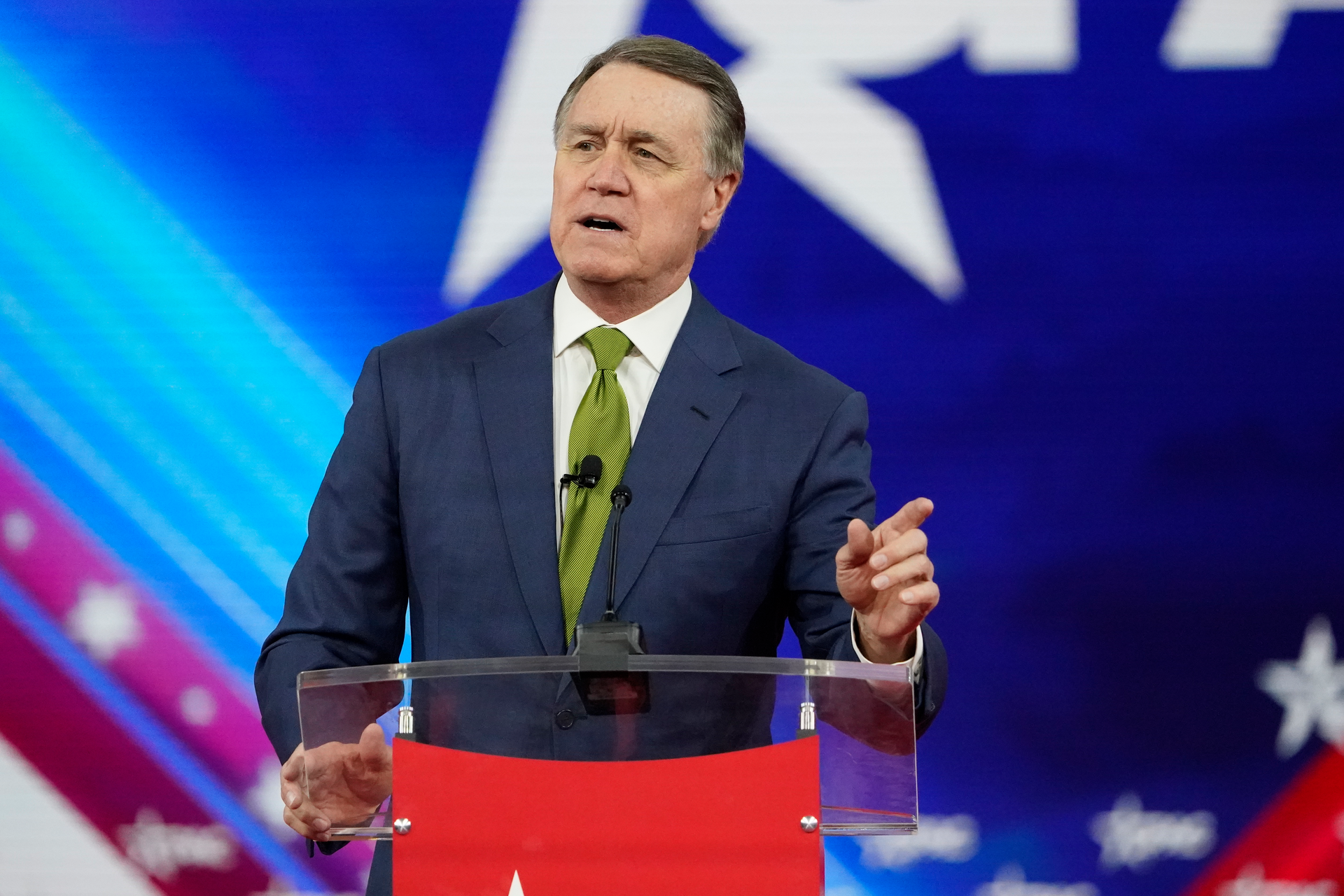 Former Sen. David Perdue, R-Ga., speaks at the Conservative Political Action Conference, Orlando, Fla., Feb. 27, 2022.