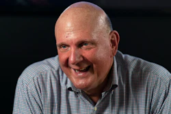 Los Angeles Clippers owner Steve Ballmer smiles while talking to a reporter during an interview with The Associated Press on Thursday, Sept. 16, 2021, in Los Angeles.