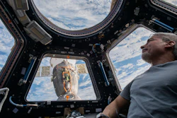 U.S. astronaut and Expedition 66 Flight Engineer Mark Vande Hei peers at the Earth from the International Space Station, Feb. 4, 2022.