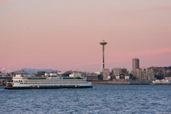 Ferry from Bainbridge Island to downtown Seattle.