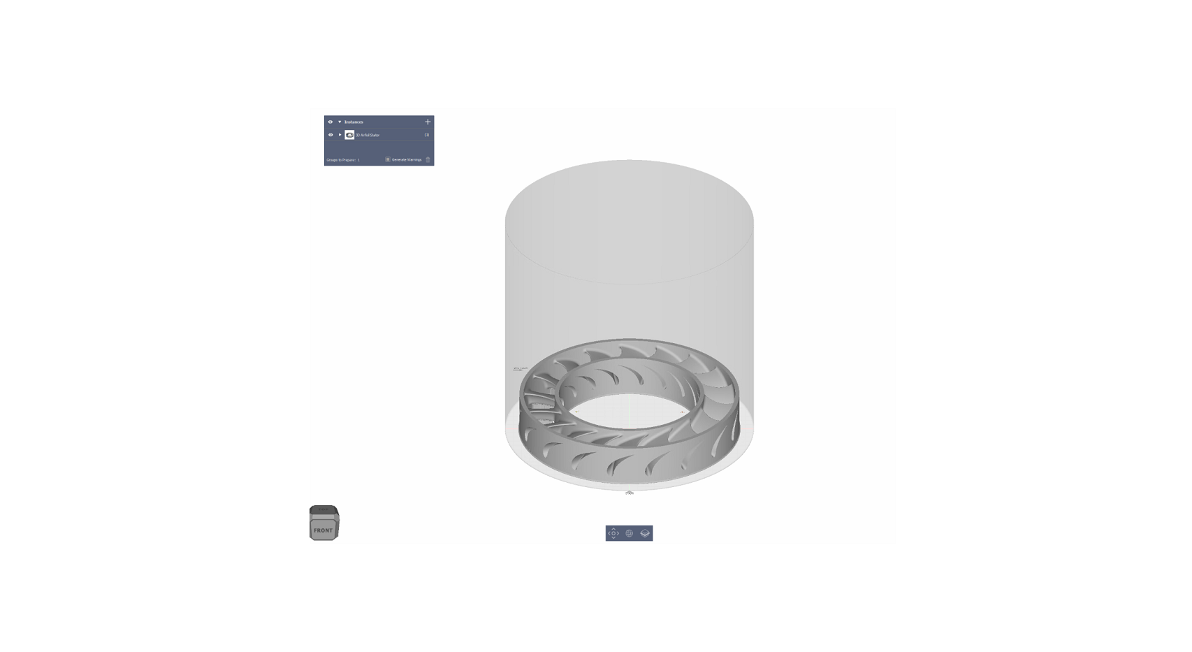 Flow 3.0 can process models of parts that are larger to support the Sapphire XC's increased build volume. The impeller above is approximately 600mm in diameter.