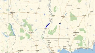 Fireball ground track from eyewitness accounts.