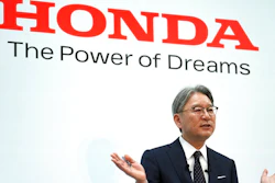 Honda Motor Co. Chief Executive Toshihiro Mibe answers questions from media during a press conference Tuesday, April 12, 2022, in Tokyo.