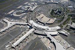 Planes are parked at terminals at Newark Liberty International Airport in Newark, N.J., Sept. 8, 2008. In January 2019, Newark Liberty International Airport halted all landings and diverted planes for over an hour after a potential drone sighting nearby. The Biden administration is calling on Congress to expand authority for the federal and local governments to take action to counter the nefarious use of drones in the U.S.