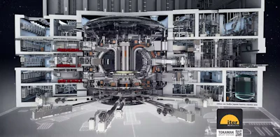 The ITER fusion reactor, seen here in a diagram, is going to incorporate the lessons of JET, but at a much bigger and more powerful scale.
