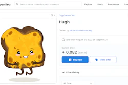 Virtual items like this hand-drawn original art piece are sold in NFT marketplaces.