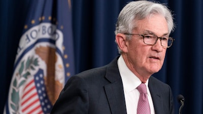 Federal Reserve Board Chair Jerome Powell speaks during a news conference at the Federal Reserve, Wednesday, May 4, 2022 in Washington. The Federal Reserve intensified its drive to curb the worst inflation in 40 years by raising its benchmark short-term interest rate by a sizable half-percentage point.