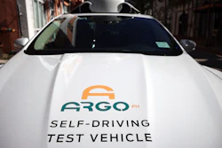 An experimental autonomous vehicle arrives for a drop-off, Dec. 8, 2020, in Miami Beach, Fla. The autonomous vehicle technology company that partners with Ford and Volkswagen says it has started driverless operations in two of eight cities where it is developing its technology. Pittsburgh-based Argo AI has pulled drivers from its autonomous cars in Miami and Austin, though it is still in the testing phase. Its commercial partnerships with Walmart and Lyft still have backup drivers in both cities.